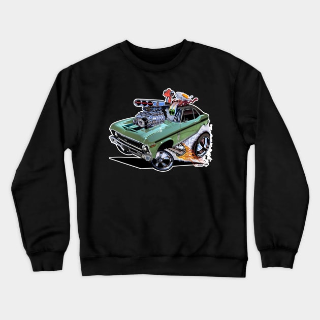 SUPER Nova green muscle car1970 Nova SS Crewneck Sweatshirt by vincecrain